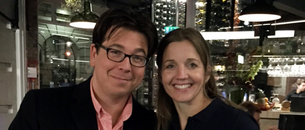 Comedian Michael McIntyre with Claire Hudson-Cooper, one of nurses supporting Julia’s House families in South Wiltshire